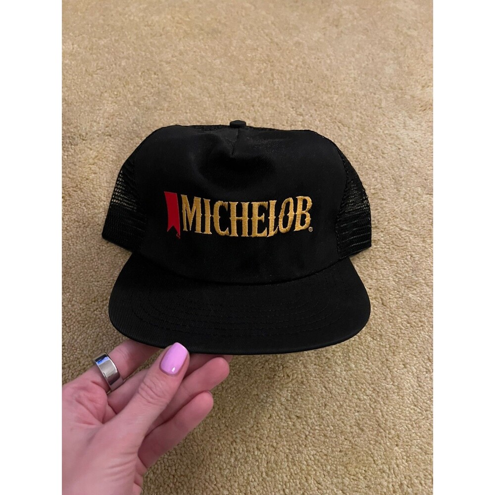 Vintage Michelob Beer Black Snapback Trucker Hat